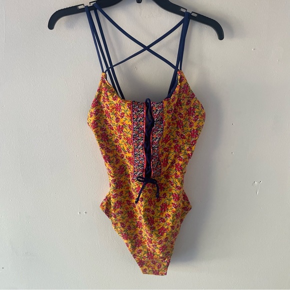 New! Skinny Dippers jelly beans suga babe laceup one piece swimsuit 37746 - Picture 2 of 11